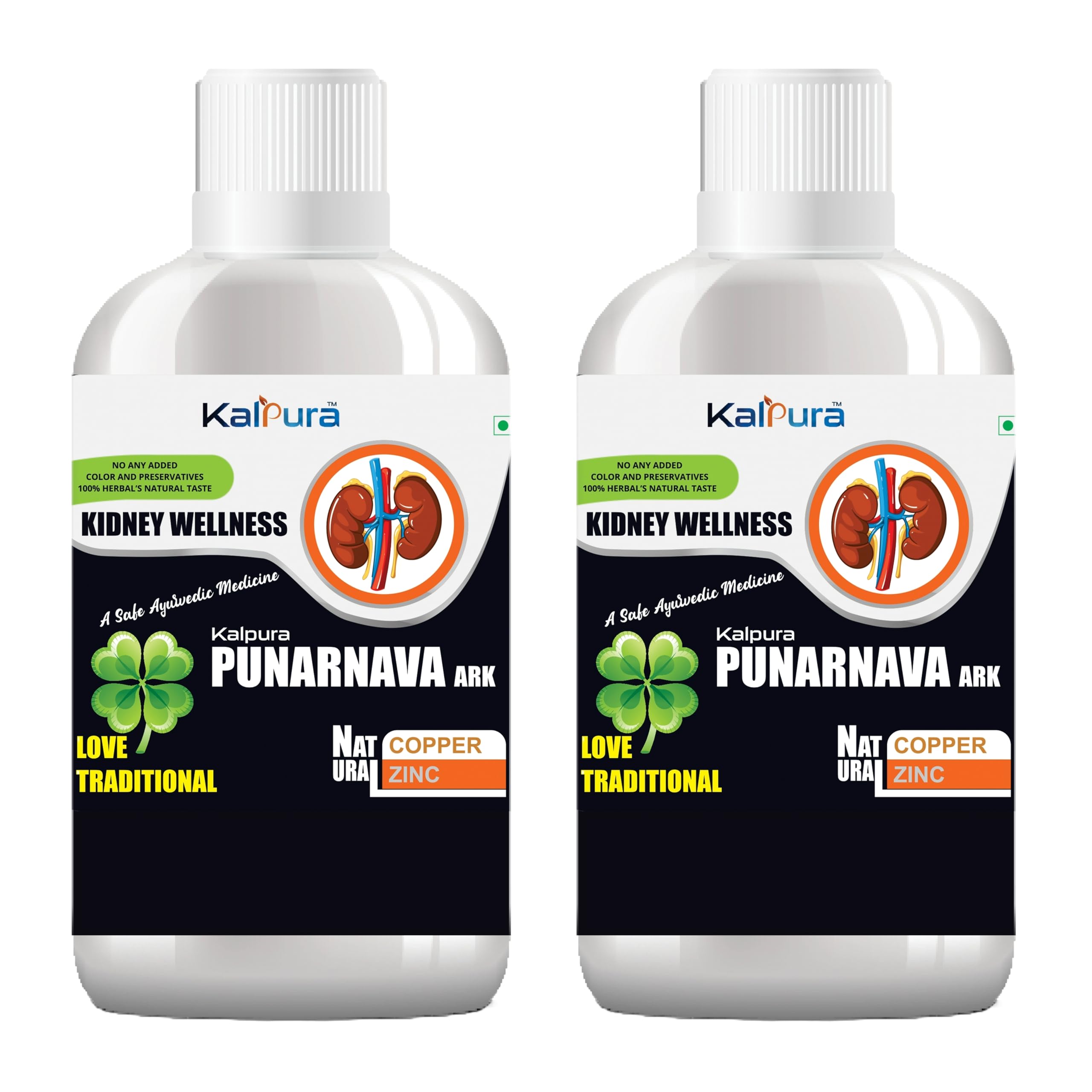 Kalpura Punarnava Ark - India's First 100% Pure without Artificial Color - Taste and Chemicals -Pure Natural Drink/Distillate/Ark - Pure Distillate - Ark. - 1Ltr. (Pack of 2 Bottle 500ml each)