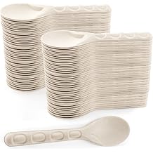 Green Earth Disposable Fiber Spoons 800 Pack Eco Friendly Bamboo Pulp