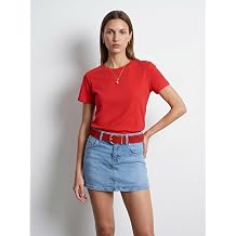 DILVIN Bisiklet Yaka K sa Kollu Kad n T-shirt Regular Fit G nl k Casual  rme Kuma