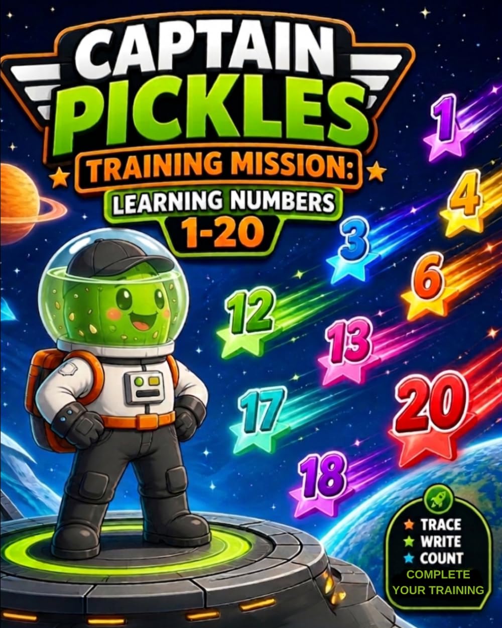 Captain Pickles Training Mission: Learning Numbers 1-20: A Fun and Engaging Preschool Workbook to Trace, Write, and Count Numbers from 1 to 20 with ... Activity (Training Mission Series)