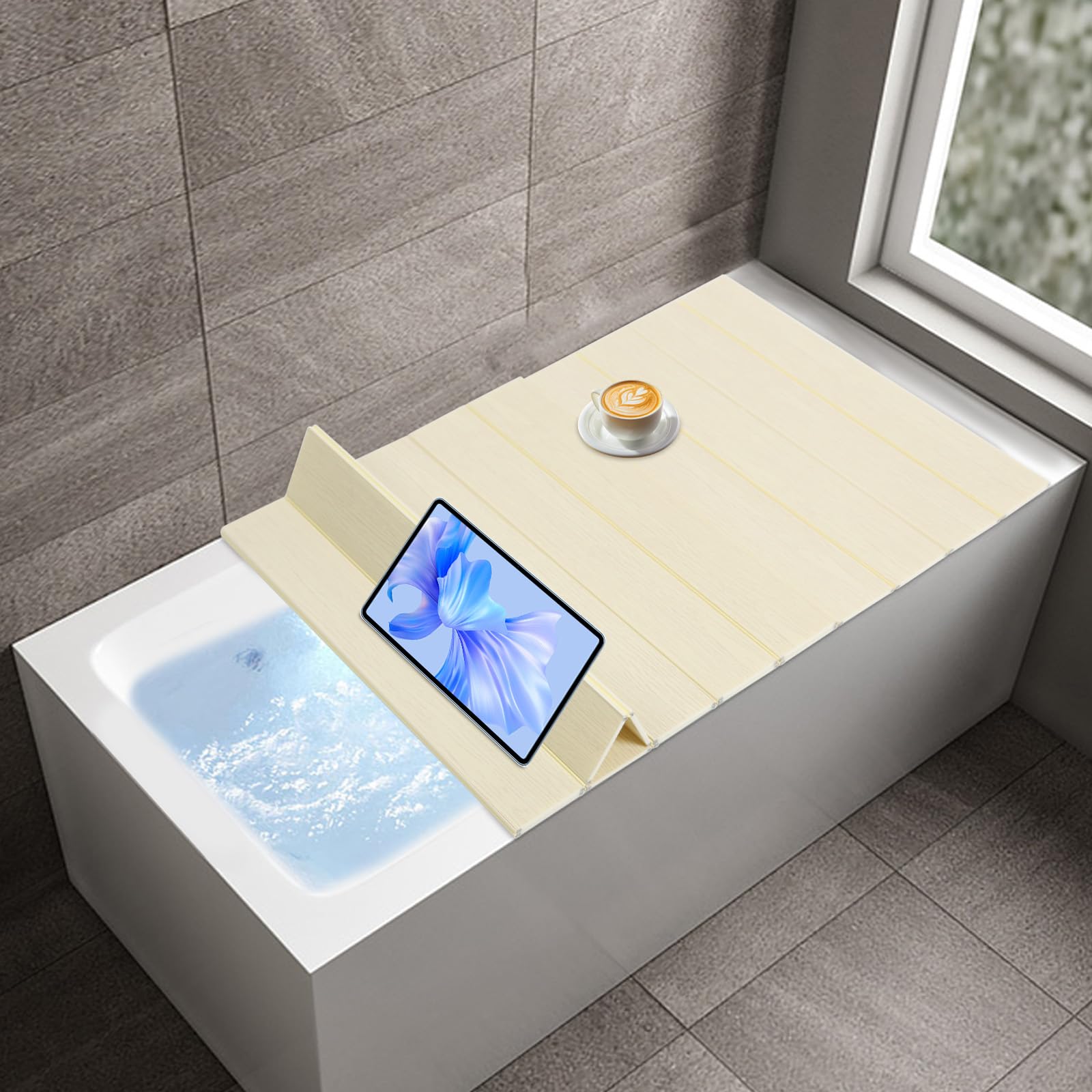 Copertura Per Vasca Da Bagno Pieghevole - Impermeabile, Antipolvere | Portata 5 Kg, 170x75 Cm - Foto 3