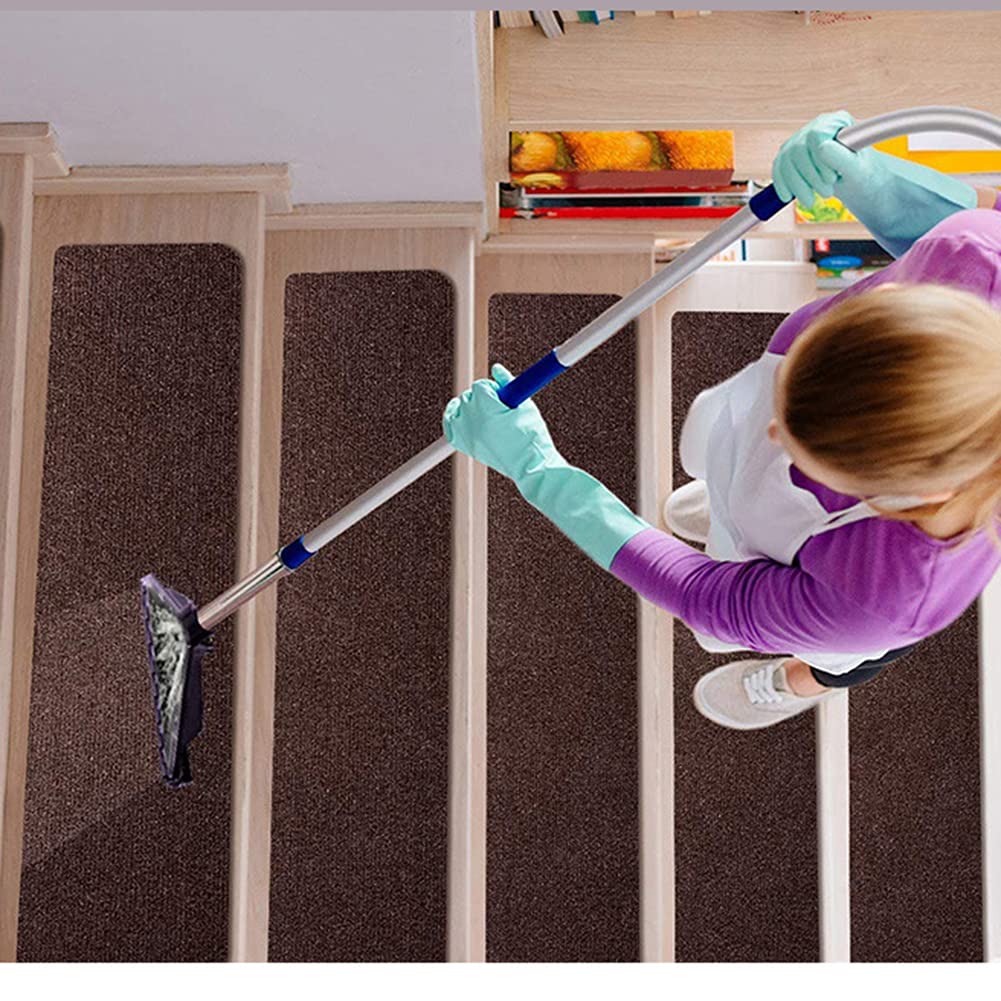Paquete de 15 Peldaños Antideslizantes para Escalera de Madera - 20x76cm - Marrón - Previene Resbalones en Superficies - Ideal para Niños, Ancianos y Mascotas - 13uds.