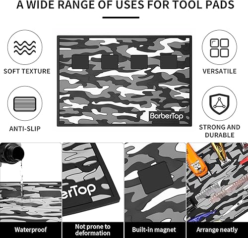 Miniatura 8 de Tapete antideslizante para peluquería, tapete de peluquería para organizar peluquería, herramientas de afeitado, antideslizantes, antideslizantes,