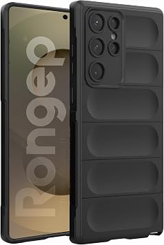 Rongep Protective Thick Structure Rugged TPU Silicone Case for Samsung Galaxy S25 Ultra Camera Upgraded In-Suet Textured Edges Full Covering Protective Case with Shock Absorbing and Anti-Slip Features
