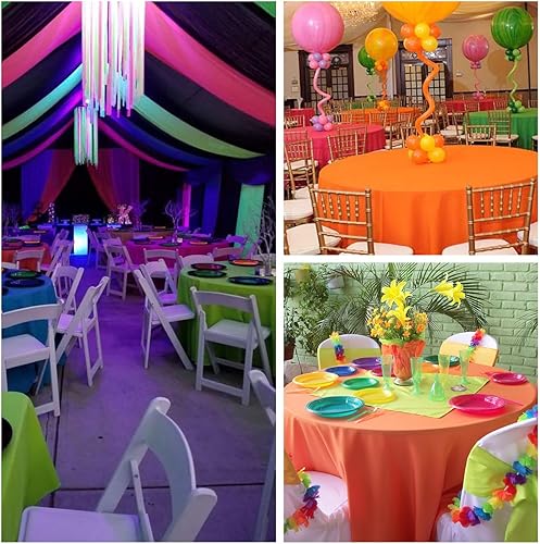 Miniatura 5 de Paquete de 12 manteles de plástico de colores surtidos, 54 x 108 pulgadas, fundas de mesa de neón para cumpleaños, boda, picnic, hogar, despedida de