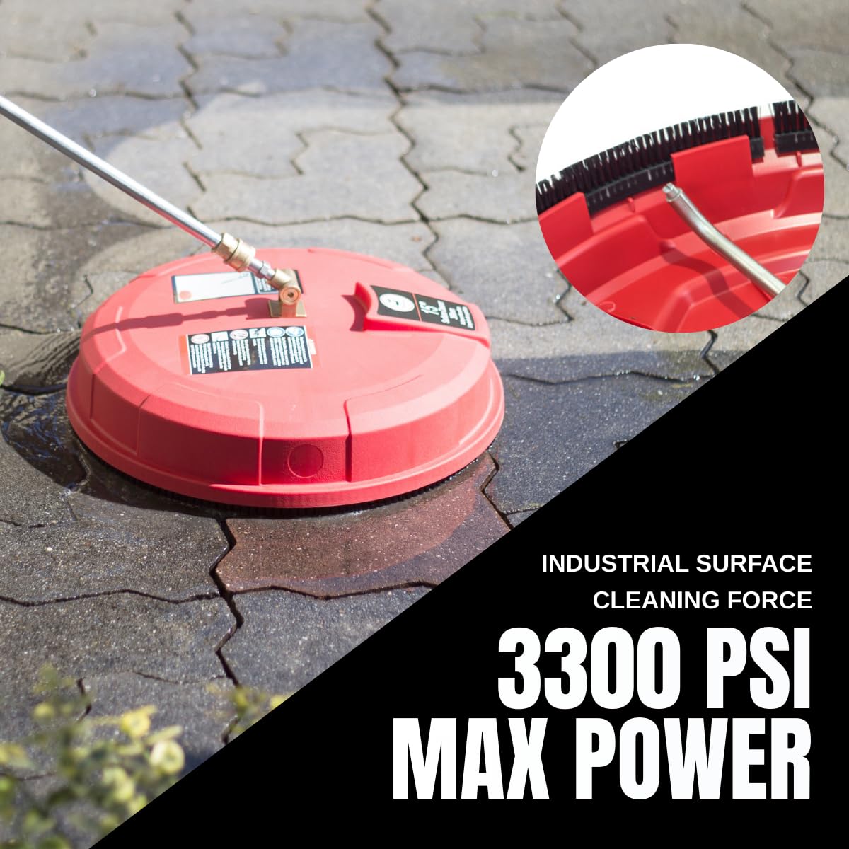 ✦ Przystawka do czyszczenia powierzchni myjki wysokociśnieniowej ✦ 3300 PSI skrobak znamionowy z dwoma dyszami, szybkozłączka ¼", nadaje się do powierzchni pionowych i poziomych (SB00-PSC02)