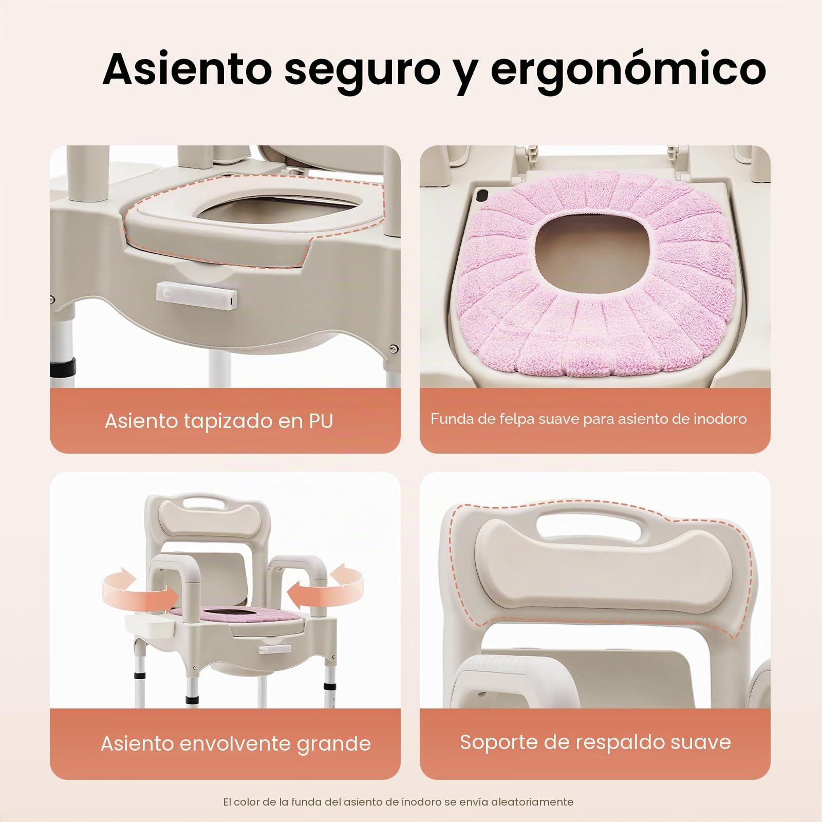 Silla de baño con ruedas, silla de ruedas, silla de ruedas con cubo de inodoro, ancho del asiento para personas mayores, silla de noche, altura regulable, reposabrazos plegable, 55 cm