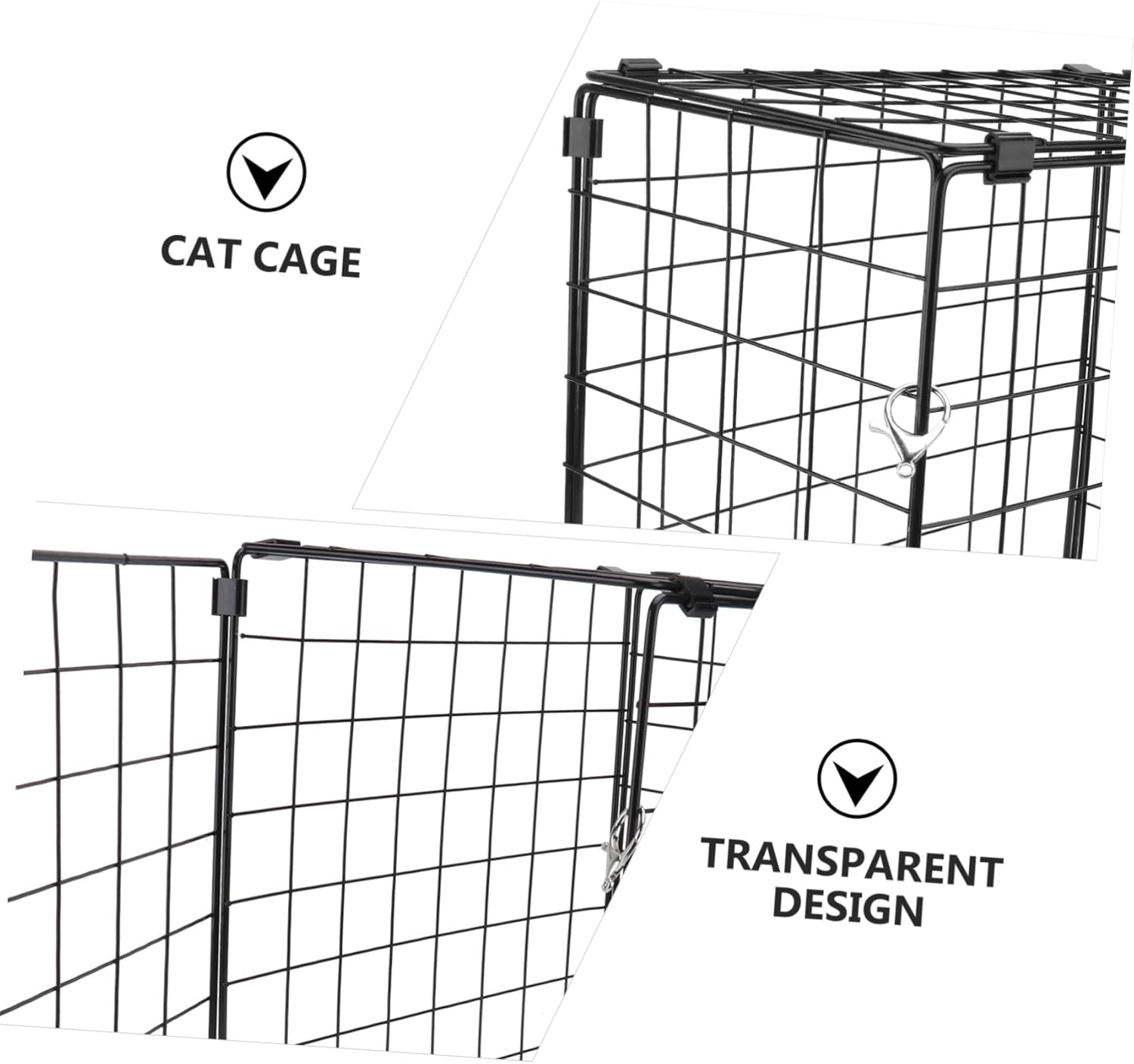 Angoily 1pc Foldable Cat Cage Practical Iron Pet Carrier for Cats Under for Bathing Travel Transparent Design for Visibility Compact Storage