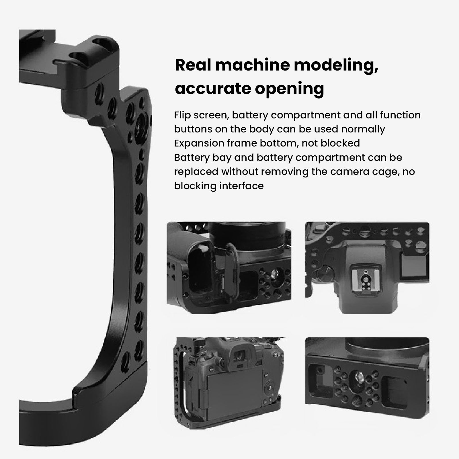 Socobeta Gabbia per Fotocamera Completa Robusta Struttura in Alluminio Rig Video per Fotocamera a Sgancio Rapido per Tiratori di Foto e Video EOSR