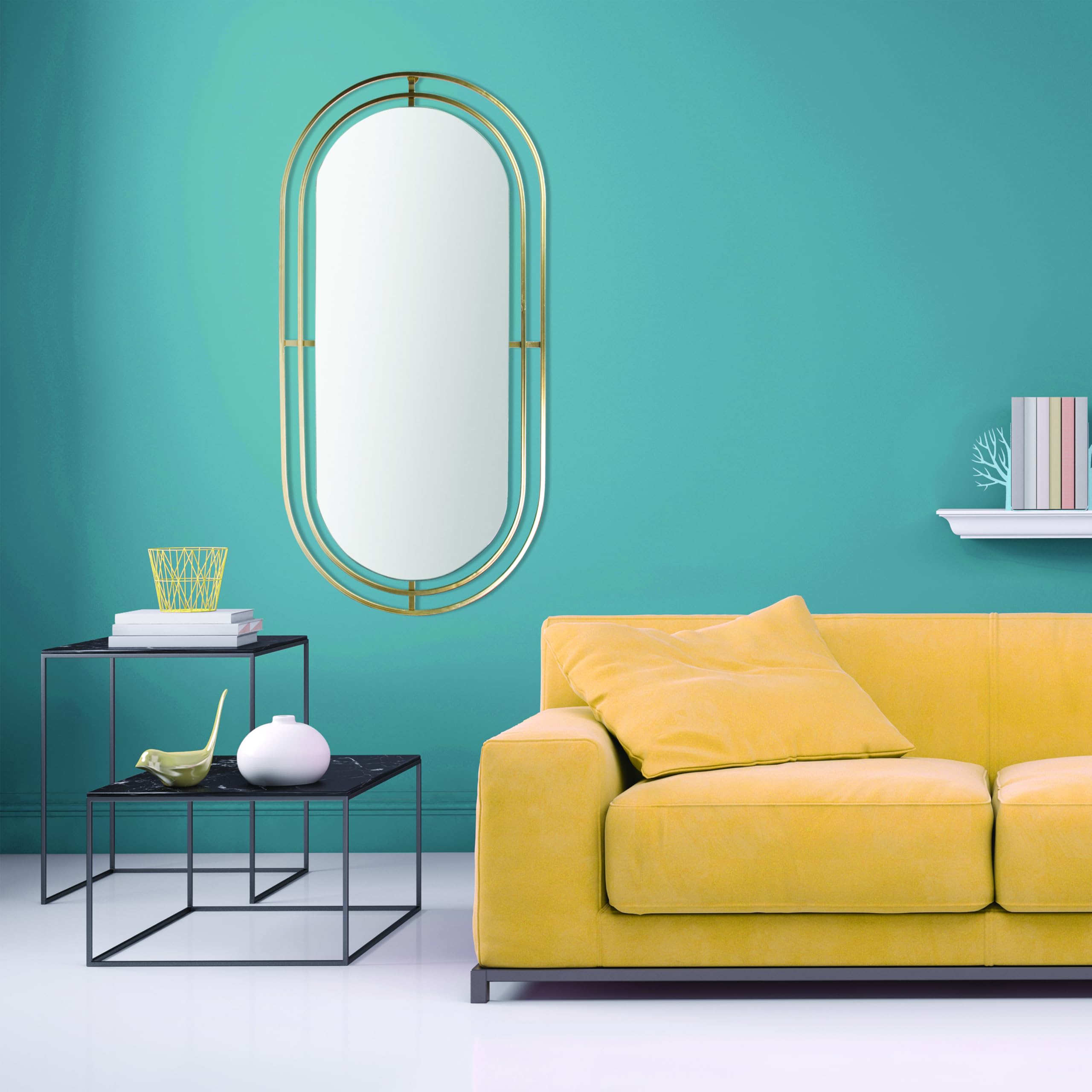 Home Deco Factory Spiegel Marbella - ovaal - goud - L90 x B43 cm