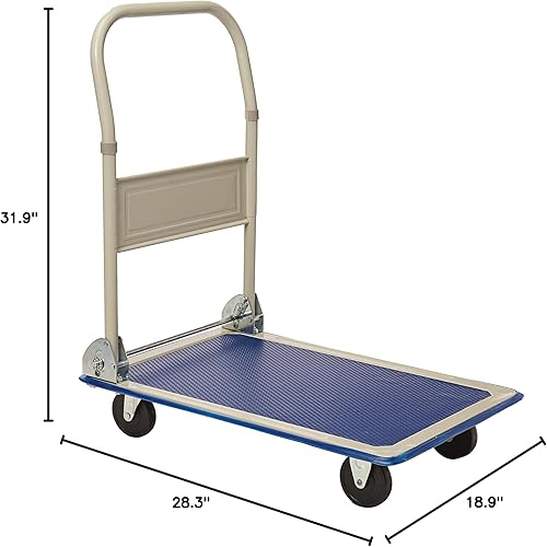 Miniatura 3 de Every Day Home B01GWELR04 - Carro de plataforma plegable plegable para almacén móvil, carrito de mano, grande, blanco..