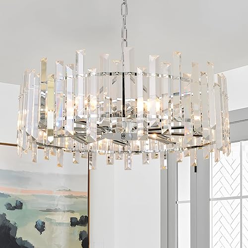 Miniatura 8 de Aheylity Candelabros de cristal dorado rectangular lámparas de techo colgantes ovaladas modernas iluminación contemporánea para comedor cocina 374