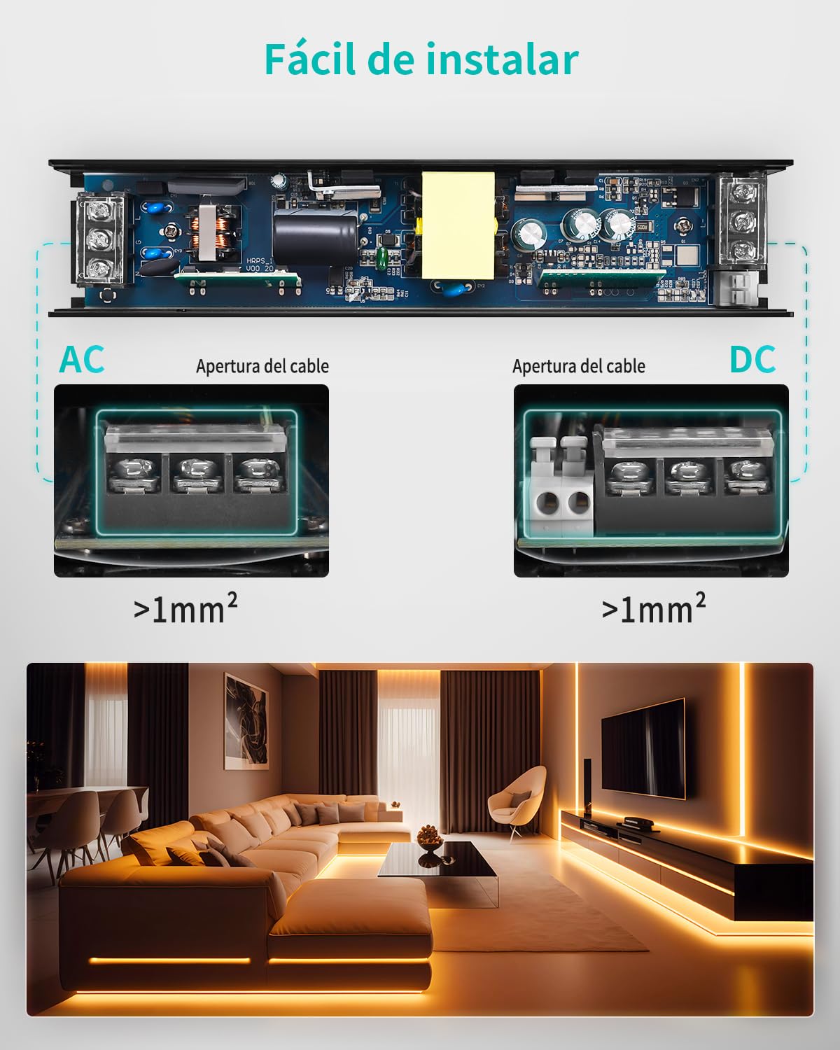 REYLAX Transformador 220V a 24V 100W 4.2A Regulable 0/1-10V y Traic, Fuente de Alimentación LED CA a CC, Adaptador de Voltaje Constante, Baja Tensión para Tira de Leds