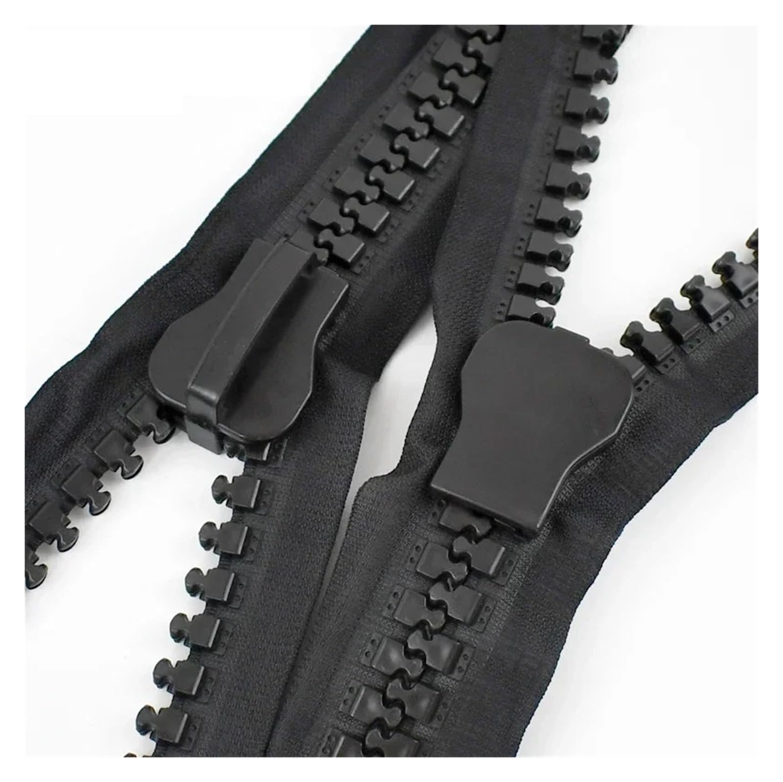 30# for cremallera grande deslizante, mochila for exteriores, tienda, cierre de cremalleras, Kit de reparación, accesorios de ropa DIY(Black-2Meter2Sliders)