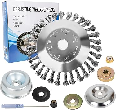 8 Inch Wired Trimmer Blade, Steel Wire Cutter Trimmer Head, Compatible with S tihl Hu sqvarna, Include Adapter Kit for Gardening Mowing