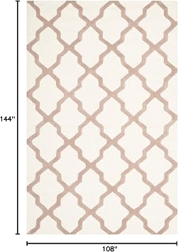 SAFAVIEH Cambridge Collection Area Rug - 9' x 12', Ivory & Beige, Handmade Trellis Wool, Ideal for High Traffic Areas in Living Room, Bedroom (CAM121P)