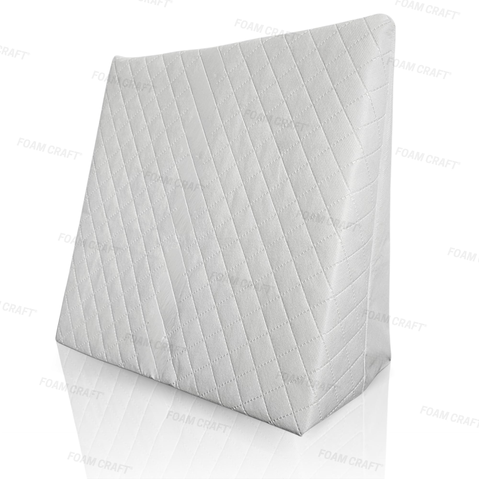 Orthopedic Memory Foam Wedge Pillow with Quilted Zip Cover | Back Support Pillow for Sitting up, Anti Snoring, Acid Reflux & GERD | Triangle pillow for Sleep Apnea & Leg Elevation (58cm X 58cm X 15cm)