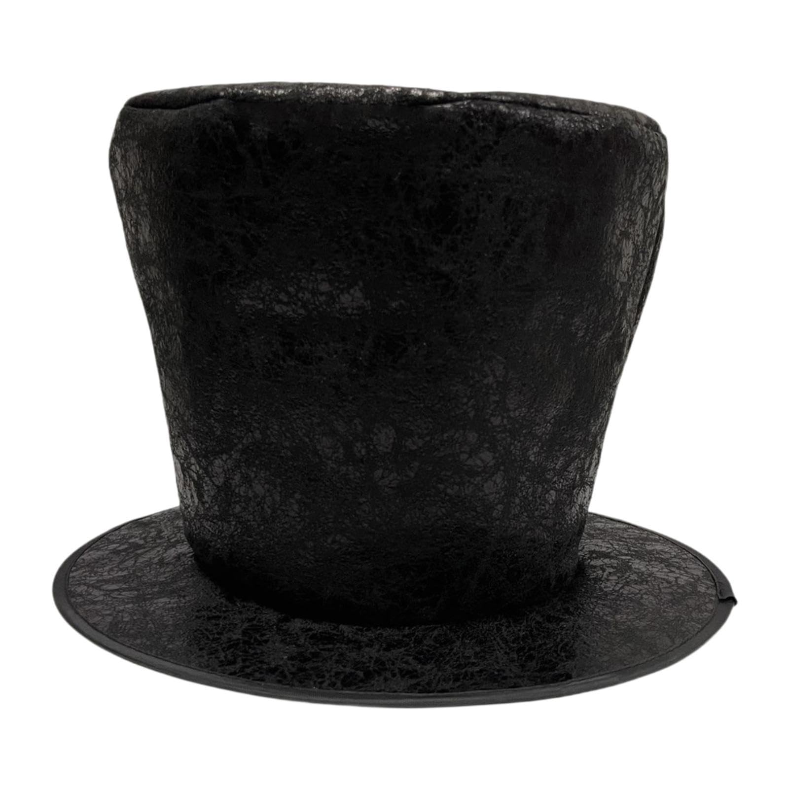 LOVIVER Top Hat Versatile Nightclub Party Funky Men Women Festival Flat Top Magician Hat, Black Suede