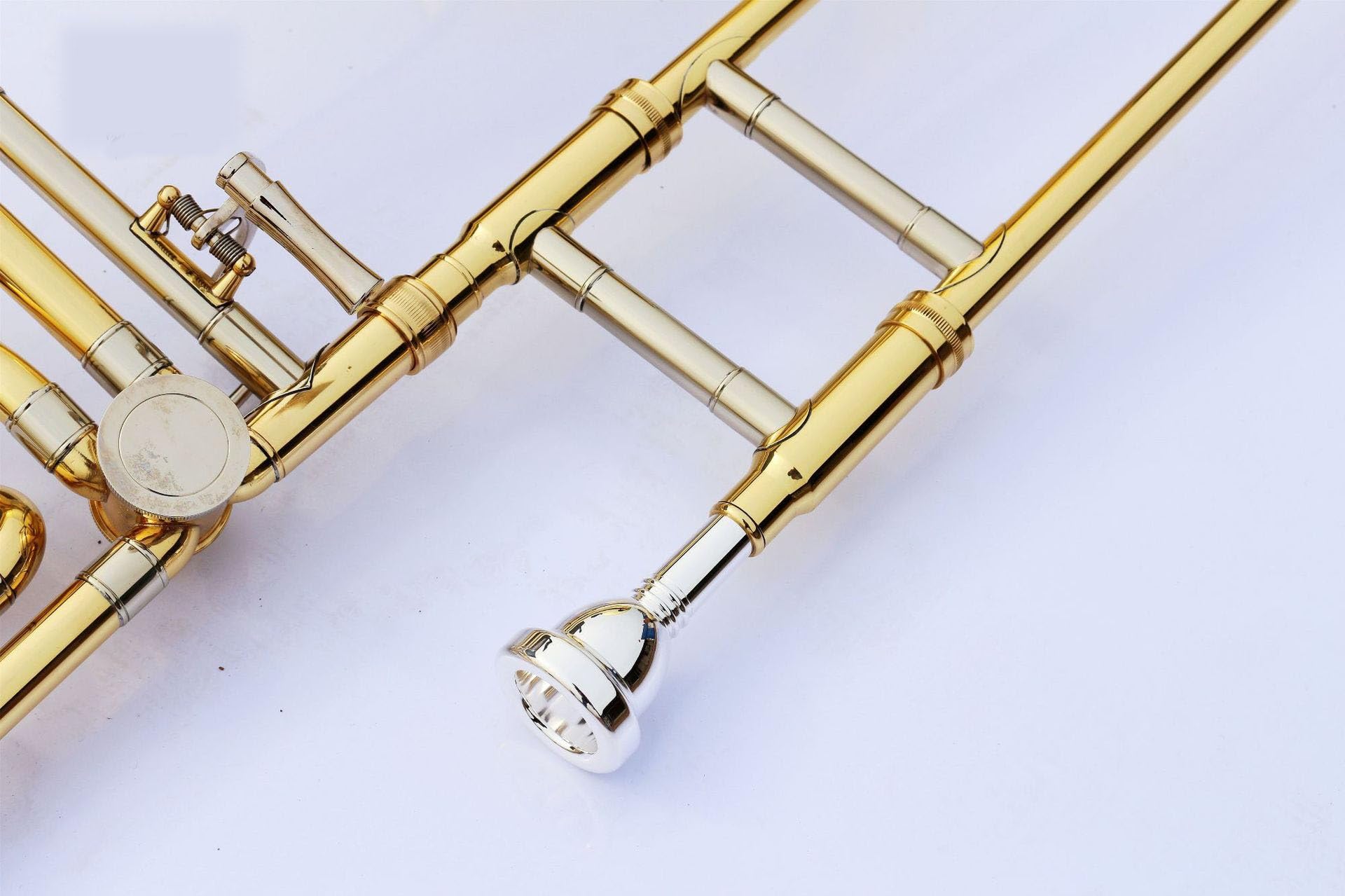 Klassische Bb F Gb D Aufrechte Posaune Gold Silber Mit Gigbag Profiposaune(Gold)