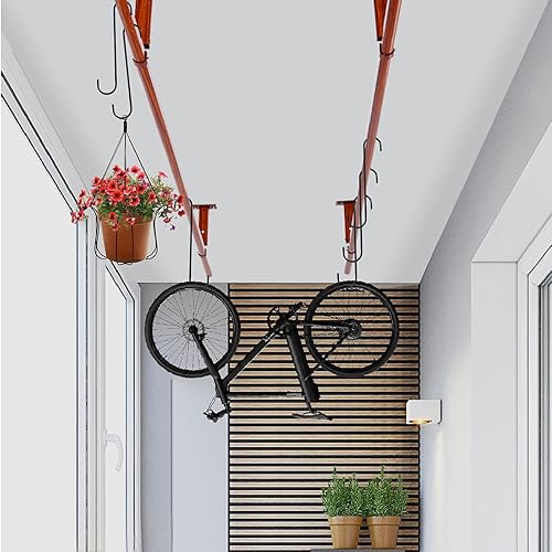 Miniatura 4 de Paquete de 8 ganchos en S extra grandes de 10 pulgadas para colgar, ganchos en forma de S resistentes, ganchos negros largos en S para colgar