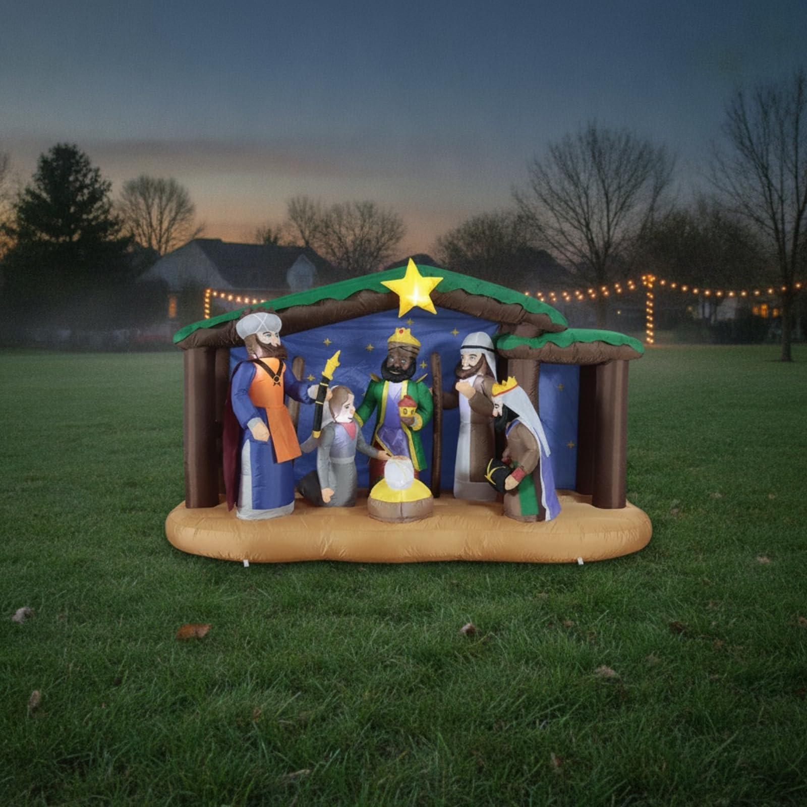 Crèche Noël Gonflable Autogonflant | Résistant résistant Intempéries, Crèche Gonflable avec , pour Jardin