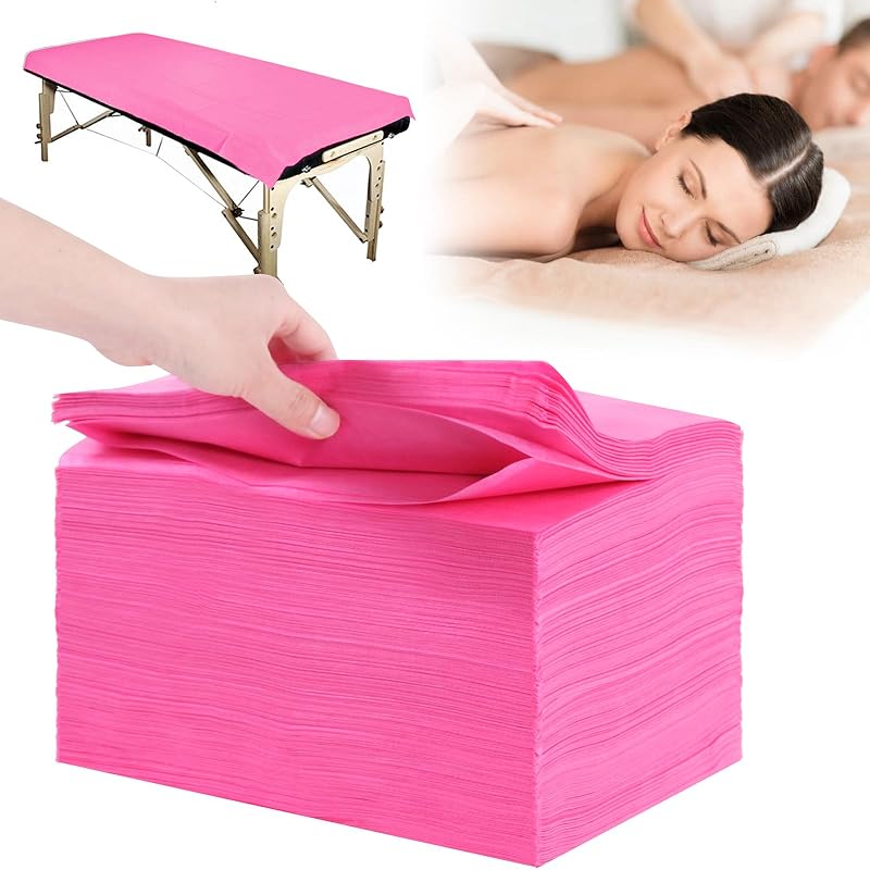 GASIYU Lençóis descartáveis para maca de massagem, rosa, 80 cm x 180 cm, pacote com 100