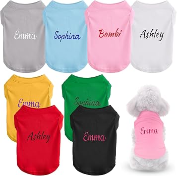 Dog T-Shirts Bulk Plain Personalized with Embroidery Pet Name Soft and Breathable Cats Dog Shirts Blue S