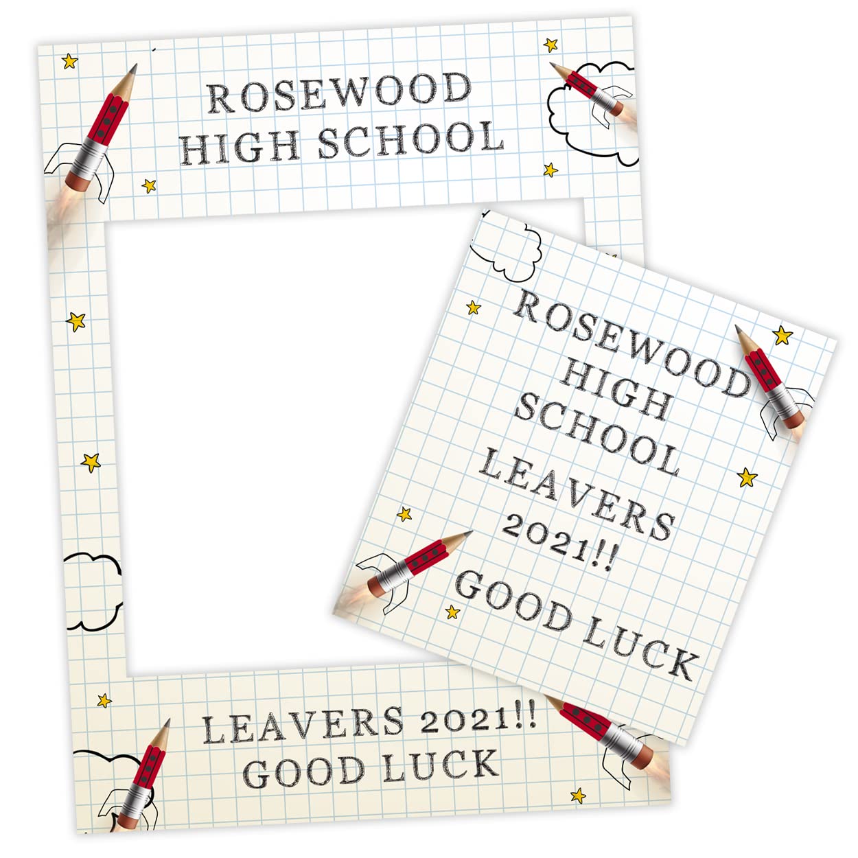 School Selfie Frames for Graduation School Leavers Welcome New Pupils Proms Parties (Frame 01) — image 1