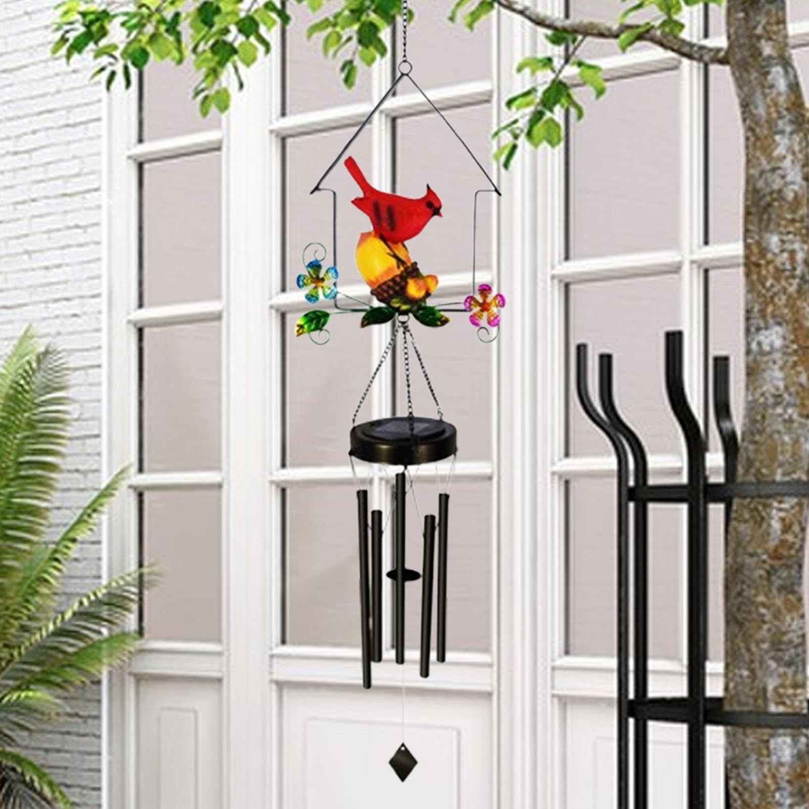 Carillones de Viento con Energía Solar para Exterior con Diseño de Pájaros | Carillón De Viento Con Colibrí Y Energía Solar Para Mujeres, Mamá, Abuela, Cumpleaños, Jardín, Patio y Porche