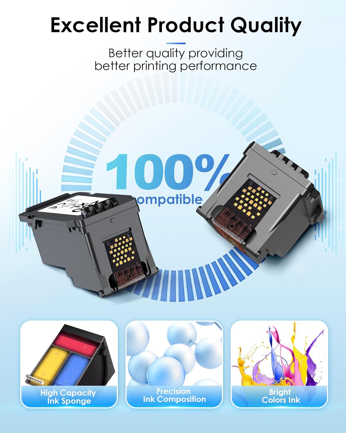 260XL 261XL Replacement for Canon 260 and 261 Ink Cartridges PG-260 Black CL-261 Work with Canon Pixma TS6420a TS6420 TS6400 TR7020a TS5320 TR7000 TS5300 TR7020 Printer(2 Pack-1 Black ,1 Tri-Color)