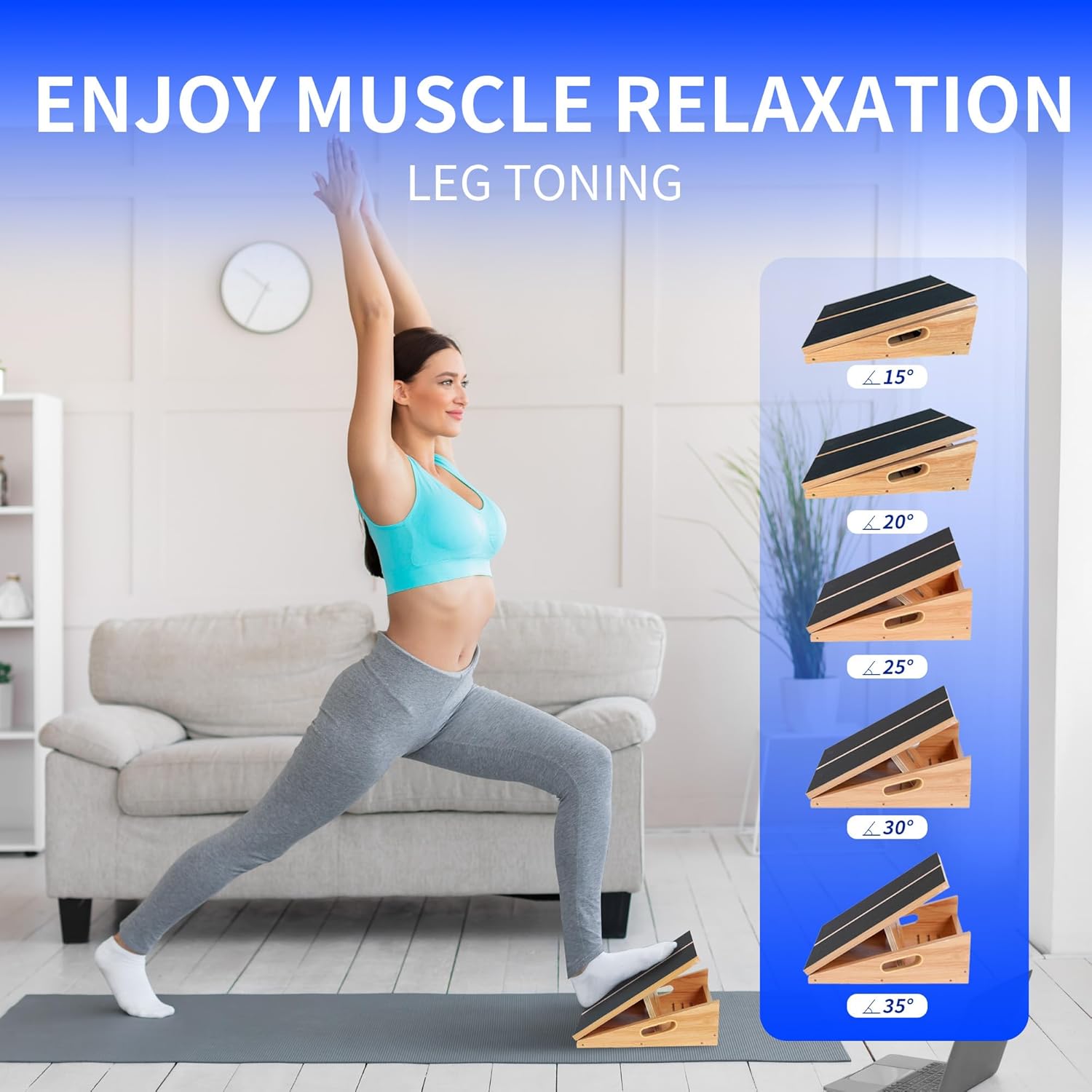 How To Use Wooden Slant Board Calf Stretching STUHOO Slant Board - Main Image