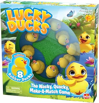 Goliath Lucky Ducks Game | Includes 8 Rubber Ducks | Develops Memory Matching Skills for Preschoolers | 2-4 Players, Ages 3+