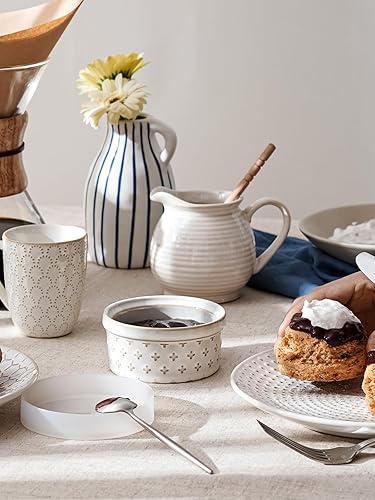 Vista 28 de LE TAUCI Ramekins - Juego de 4 recipientes de cerámica para almacenamiento de alimentos, 4.2 pulgadas, juego de ramikin para creme brulee, soufflé