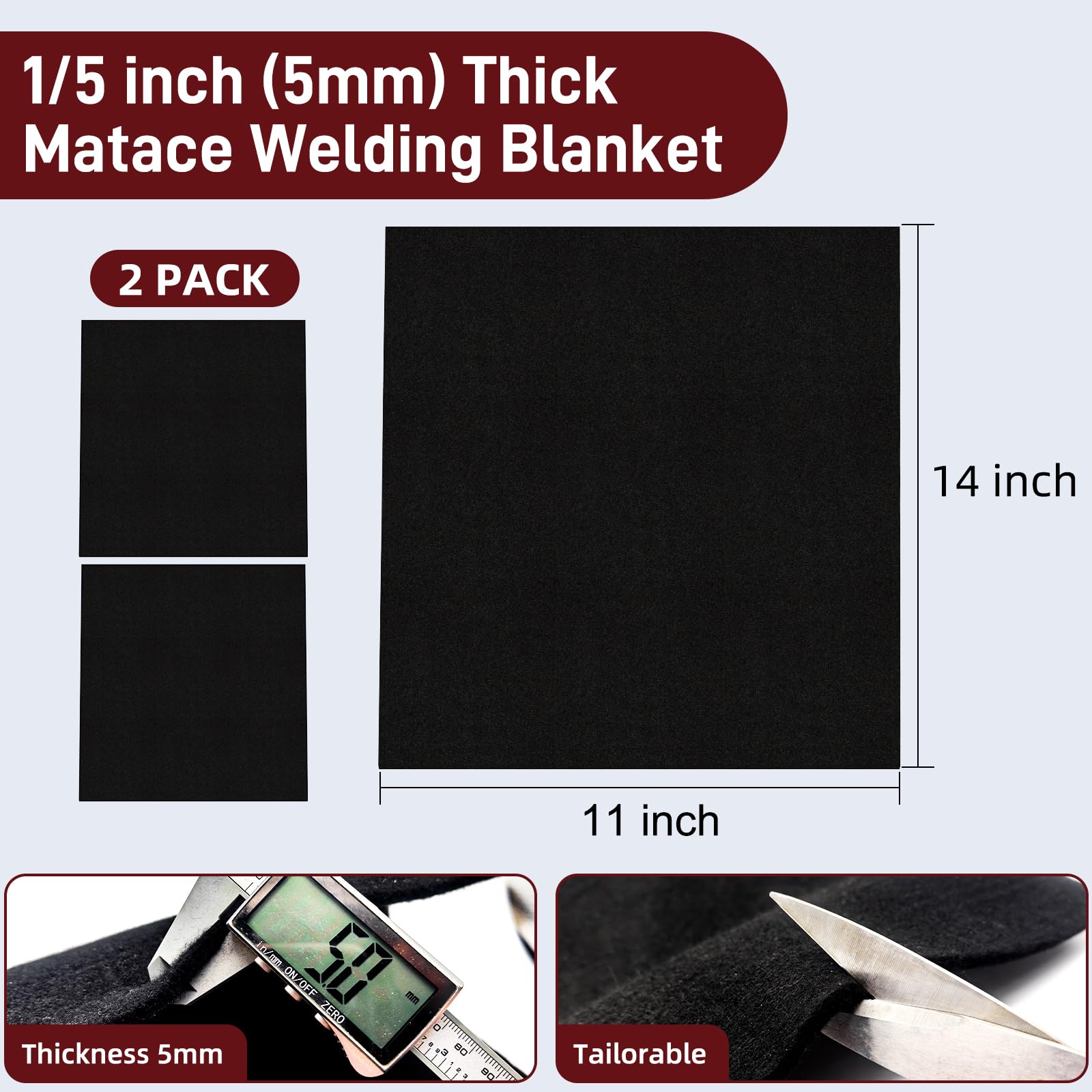 2 Pack 11x14 Inch Welding Blanket Fireproof Welding Pad,Welding Supplies — Amazon image 5