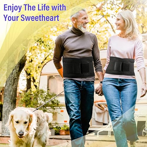 Miniatura 6 de Cinturón de soporte lumbar para espalda baja para aliviar el dolor de espalda baja, cinturón de entrenamiento de cintura para hombres y mujeres,