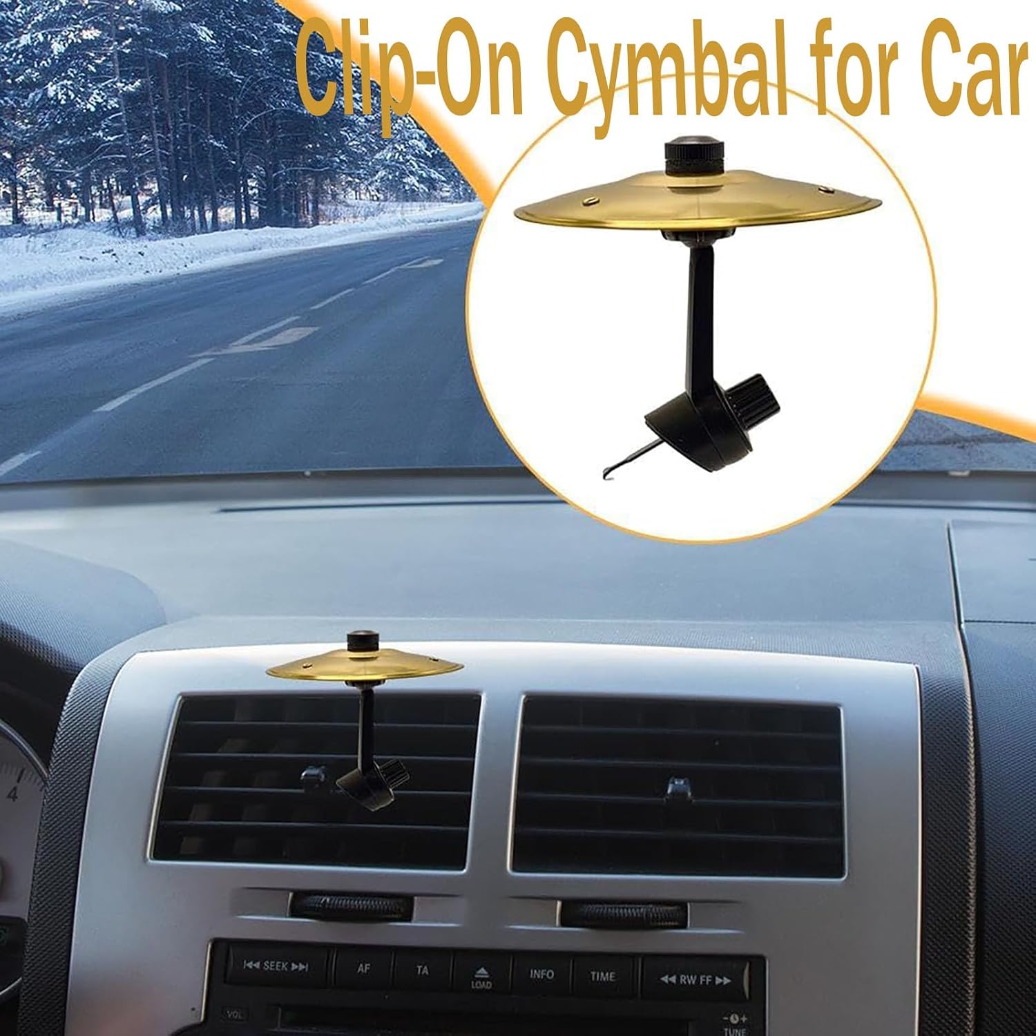 Car Cymbal, Mini Drum Crash Cymbal For Car Vent, Make Your Driving More Fun, Suitable For All Types Of Vehicles (Gold) image 2