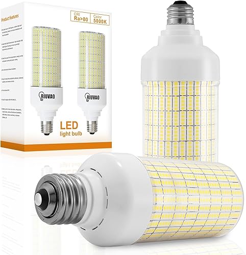 Miniatura 7 de Paquete de 2 bombillas LED de maíz de 80 W, equivalente a 800 W, luz diurna de 5000 K, 12000 lúmenes altos, súper brillantes, base E26E39, repuesto