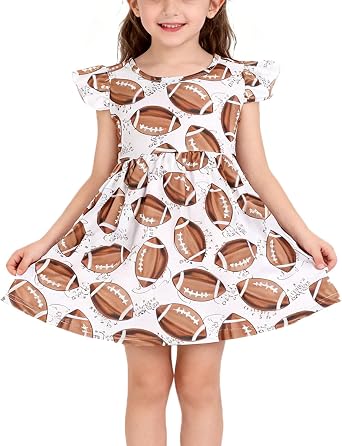 Toddler Girl Dress Horse Print Ruffle Bottom Casual Dress Summer Clothes 1-8Y