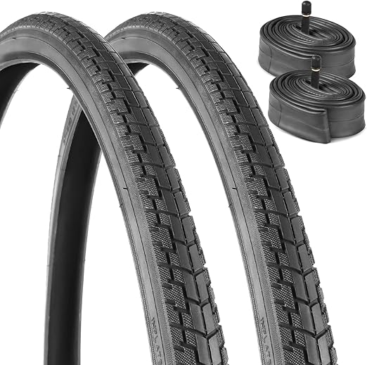 2 Pack of 24 Bike Tyres 24 X 1 3/8 37540Tyres Plus 24x1 3/8 AV32mm