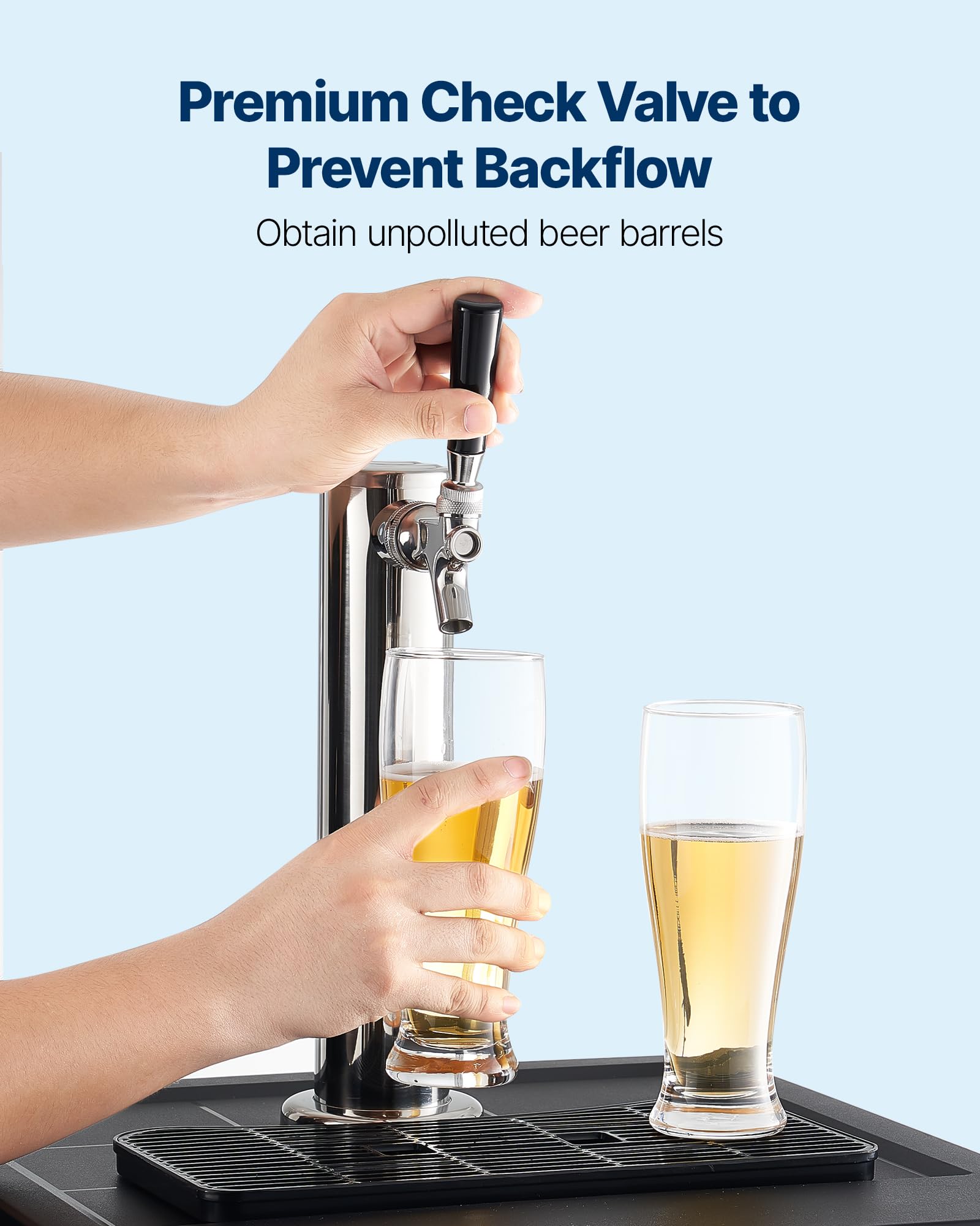 VEVOR Regolatore di CO2, Regolatore di Spillatura per Birra alla Spina con Doppio Manometro e Valvola Singola, Pressione Regolabile 0-60 psi, Compatibile con Raccordo W21.8, per Birra alla Spina