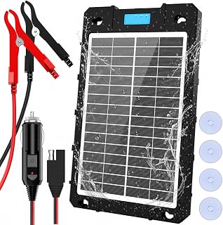 7.5W Solar-Autobatterie ladegerät 12V, wasserdichtes, tragbares Solarpanel, Erhaltungsladegerät mit intelligentem PWM-Regler für PKW, KFZ, Motorrad, Boot, Wohnmobil, Anhänger, Schneemobil