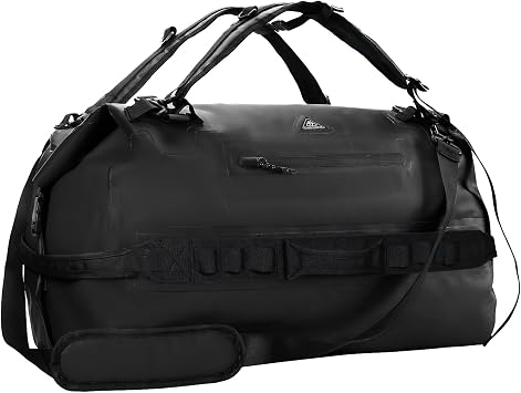 Haimont IPX7 Waterproof Roll-Top Dry Duffel Backpack | 60L/90L Sizes, 500D Tarpaulin, Welded Seams, Mesh Pockets, Boating & Kayaking