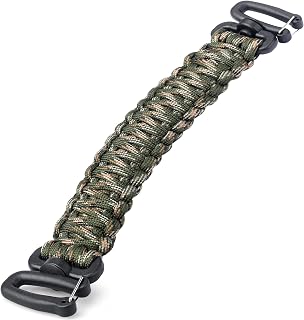 Tactical Paracord Handle,9-core Weaving Paracord Strap for Bag Strap Replacement,Molle Attachment with Metal/Plastic Clips for Backpack Sling Bags Water Bottle Holder