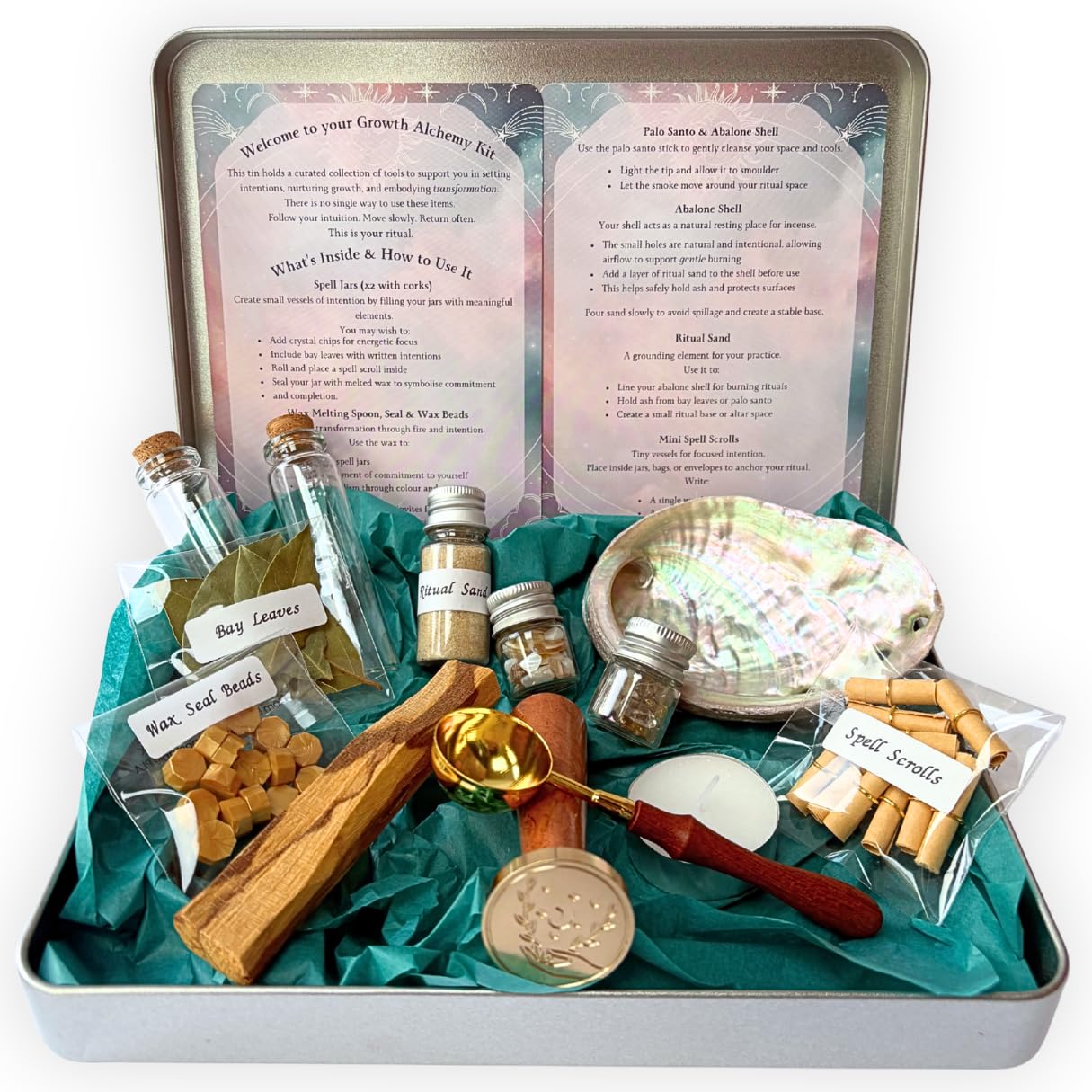 Witchcraft Supplies Ritual Tin, Luxury Spell Kit for Growth & Abundance