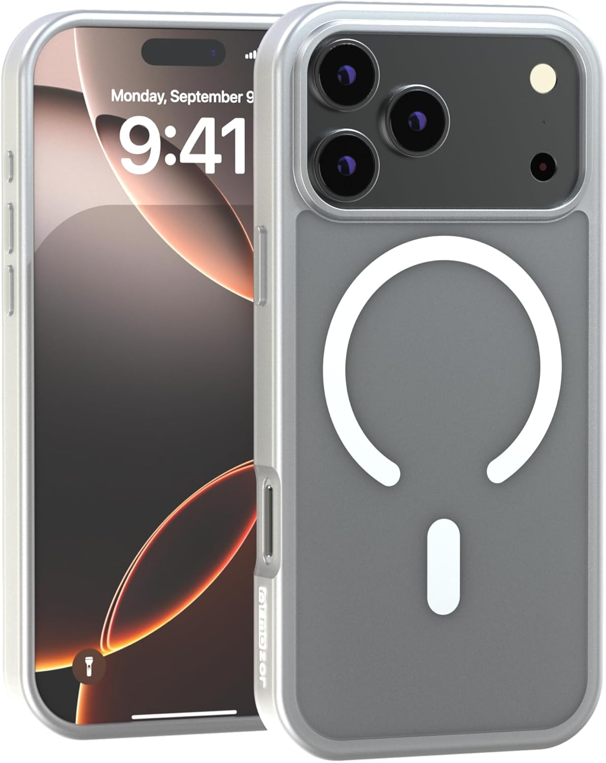 Magnetic Matte Case Compatible with MagSafe for iPhone 17 Pro, Semi-Transparent Frosted Cover with Shockproof Protection and Anti-Fingerprint Finish (White)