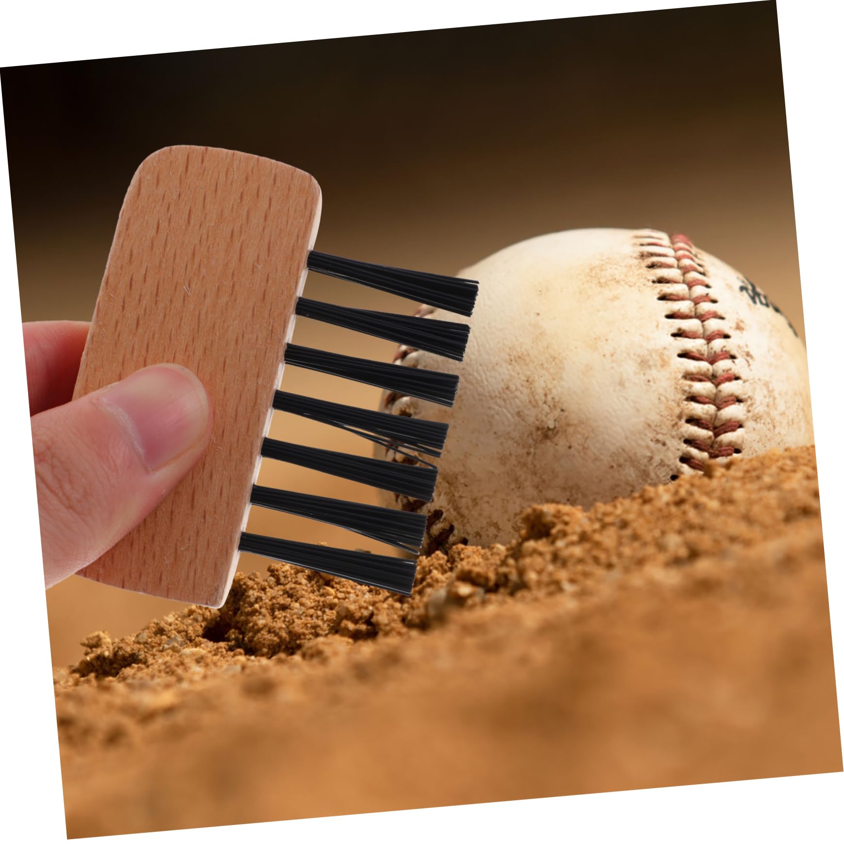 Cepillo Profesional de Sóftbol y Béisbol, Mango de Madera, 3 Piezas, Accesorio de Árbitro