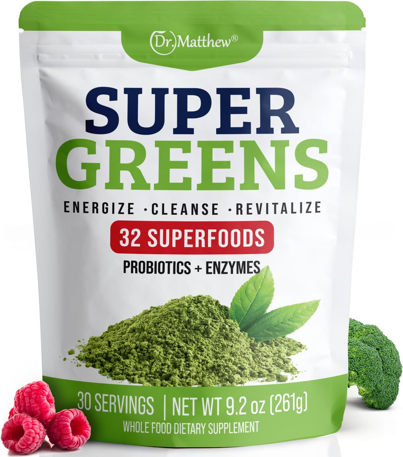 Green Juice Powder. Supergreens Superfood Powder. Detox Greens for Bloating and Digestion. Veggie Powder with Probiotics & Enzymes. Chlorella, Spirulina, Wheat Grass, Ashwagandha. 32 Superfoods