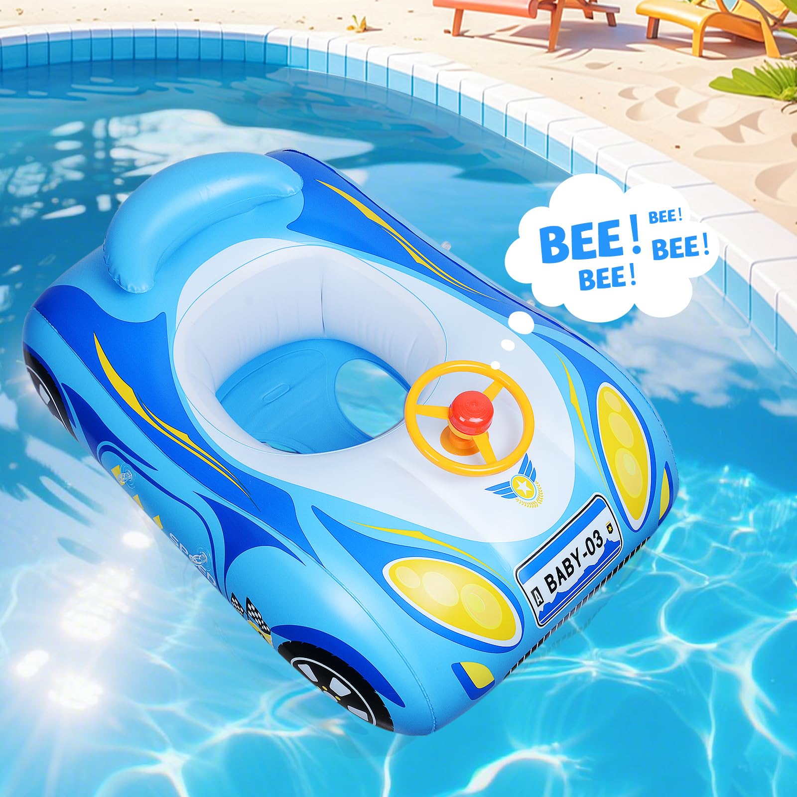 Schwimmring Baby Schwimmsitz für Babys Aufblasbarer PVC-Babyschwimmring Kinder Schwimmring Spielzeug für Baby Badesitz Schwimmbecken