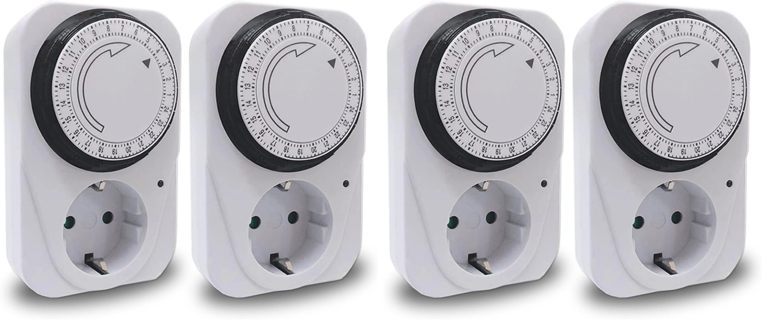 Enchufe eléctrico temporizador 230V 16A con interruptor ON/OFF y programación analógica diaria