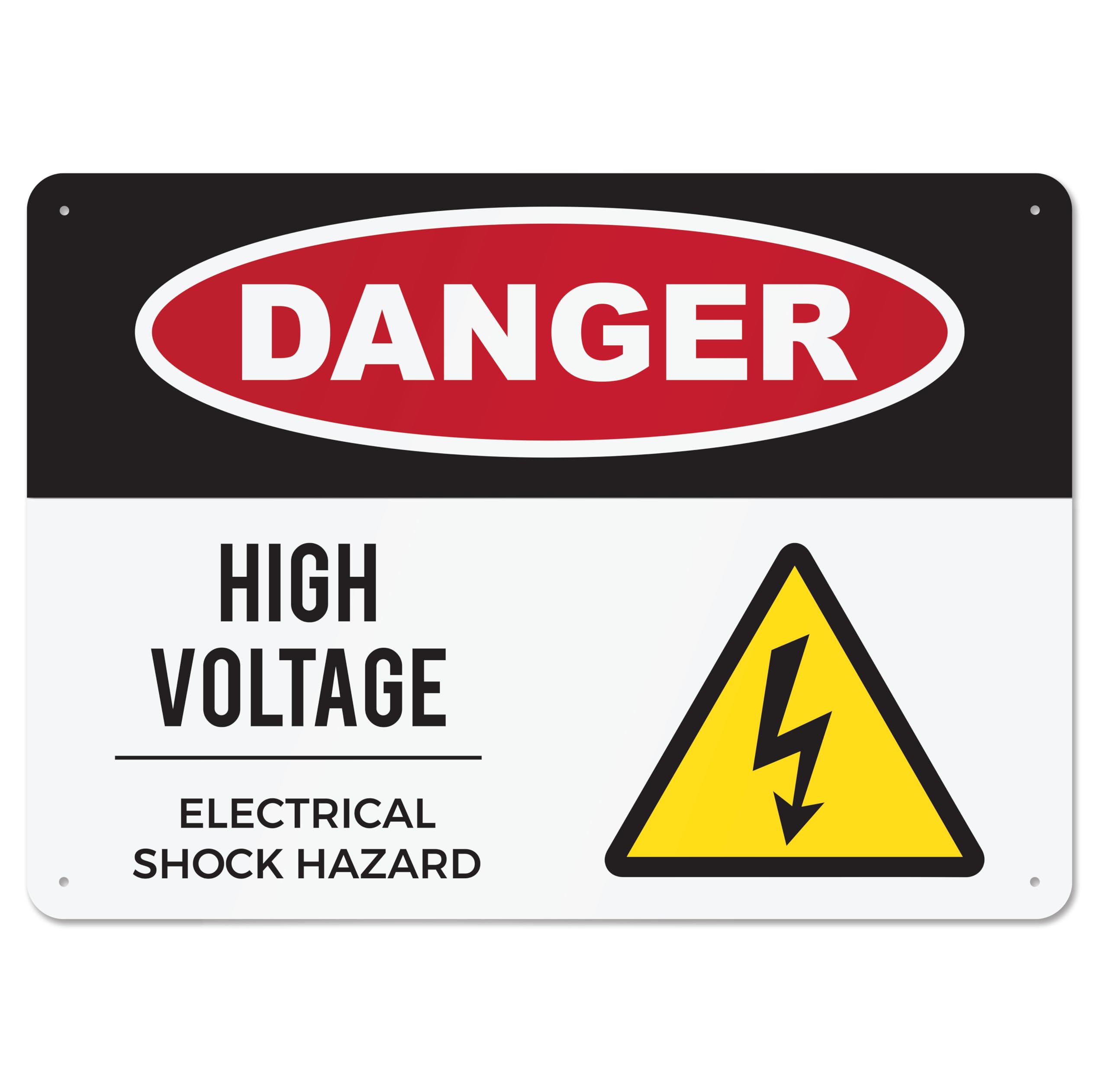 Panneau Danger High Voltage en aluminium antirouille pré-percé - 7